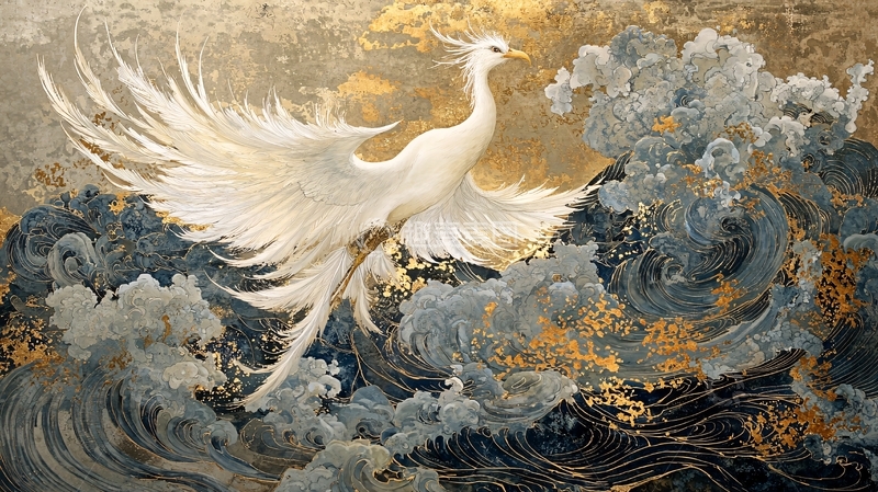 高清大图下载【趣麦麦图】白鸟展翅乘风破浪