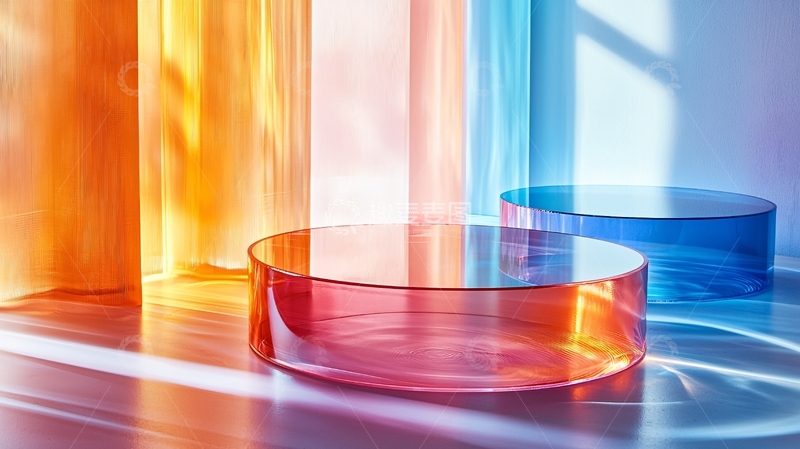 高清大图下载【趣麦麦图】彩色透明圆柱体