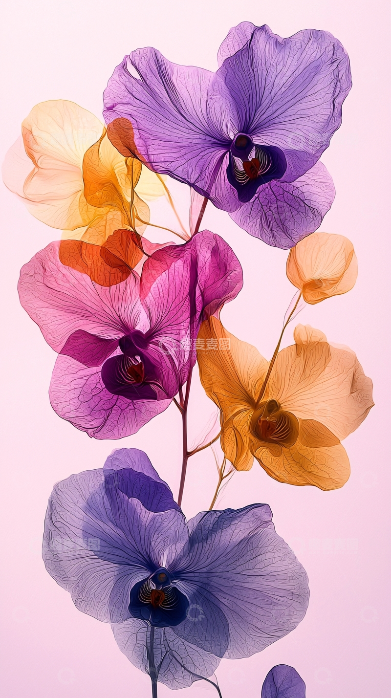 高清大图下载【趣麦麦图】透明花朵