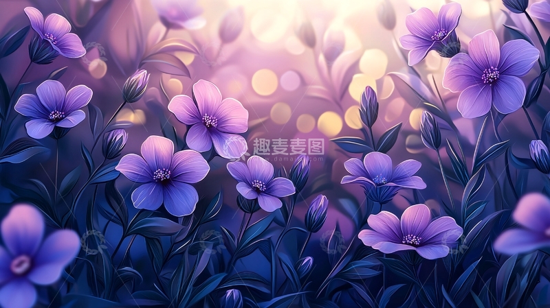 高清大图下载【趣麦麦图】梦幻紫色花田