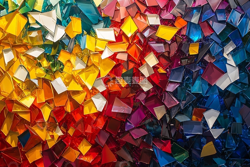 高清大图下载【趣麦麦图】彩色玻璃碎片堆积
