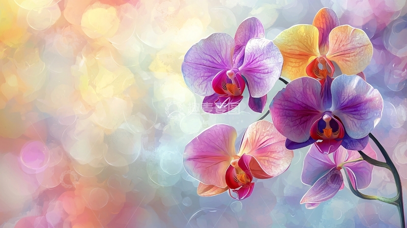 高清大图下载【趣麦麦图】彩色蝴蝶兰