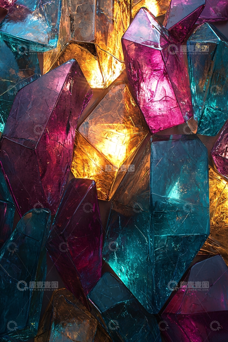 高清大图下载【趣麦麦图】彩色水晶簇