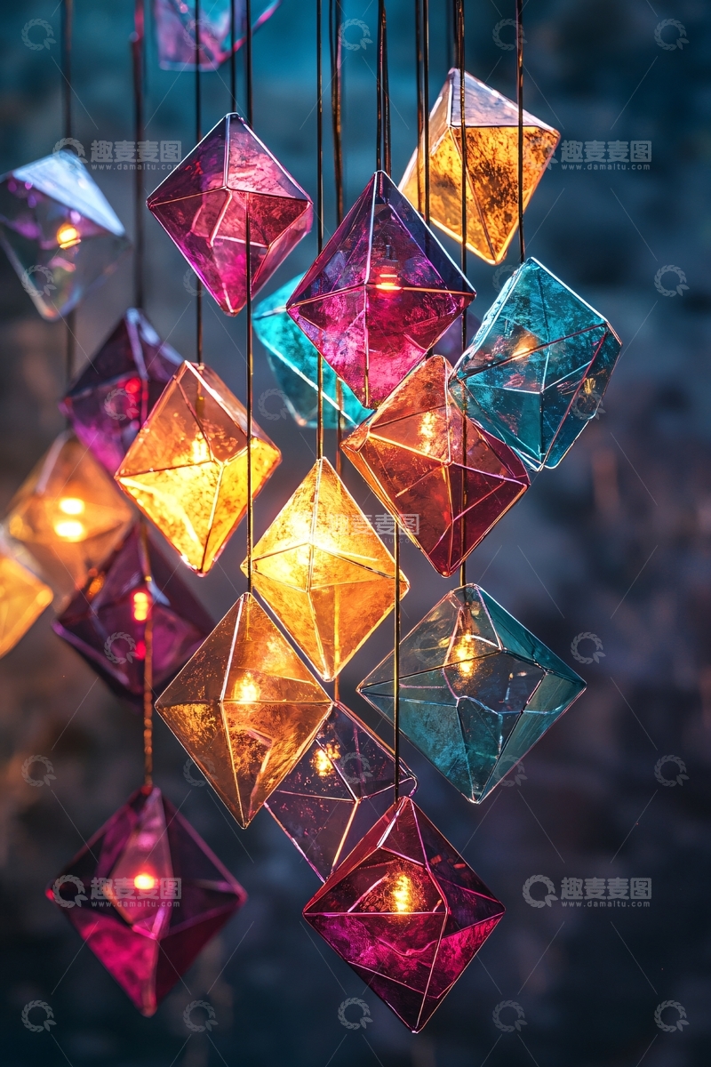 高清大图下载【趣麦麦图】彩色玻璃灯饰