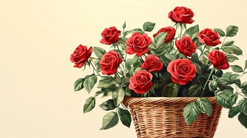 红玫瑰花篮
