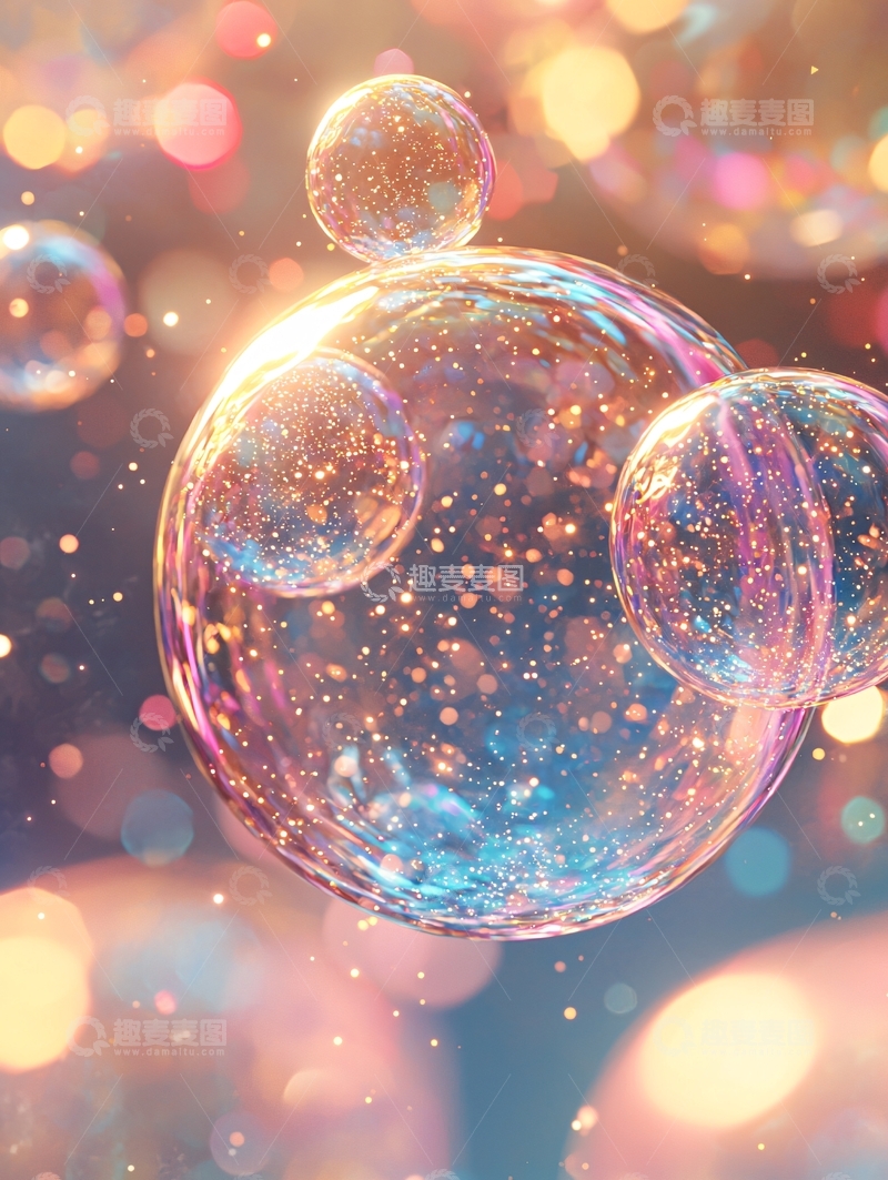 高清大图下载【趣麦麦图】彩色梦幻泡泡