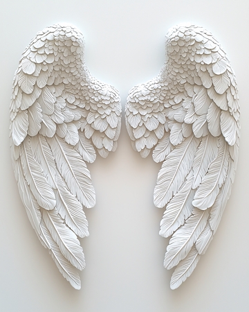 白色天使翅膀装饰
