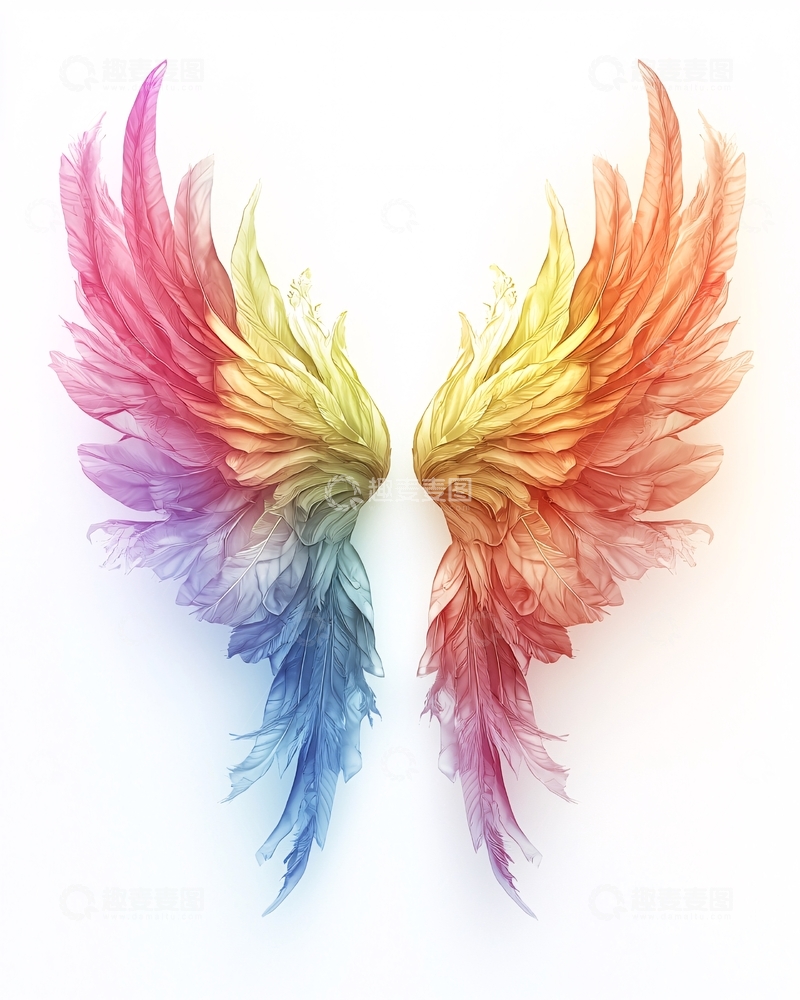 高清大图下载【趣麦麦图】彩色翅膀