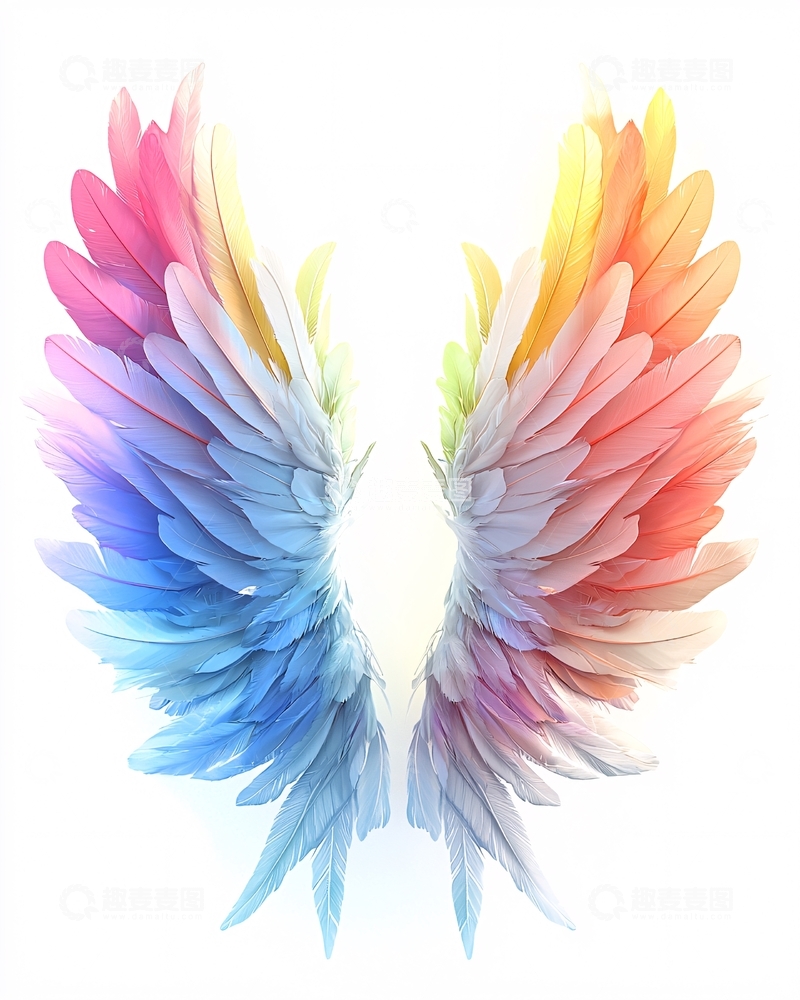 高清大图下载【趣麦麦图】彩色翅膀