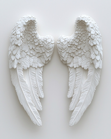 白色天使翅膀装饰