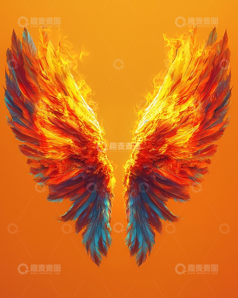 高清大图下载【趣麦麦图】火焰翅膀