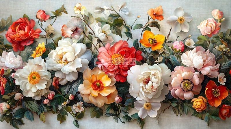 高清大图下载【趣麦麦图】油画风格花卉壁纸