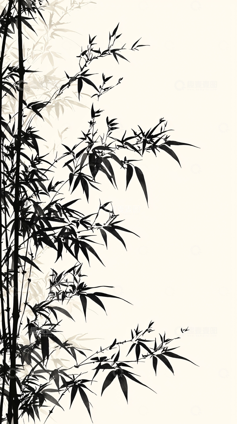 高清大图下载【趣麦麦图】水墨竹子