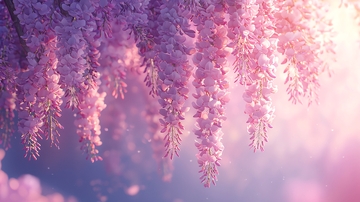 梦幻紫藤花浪漫背景