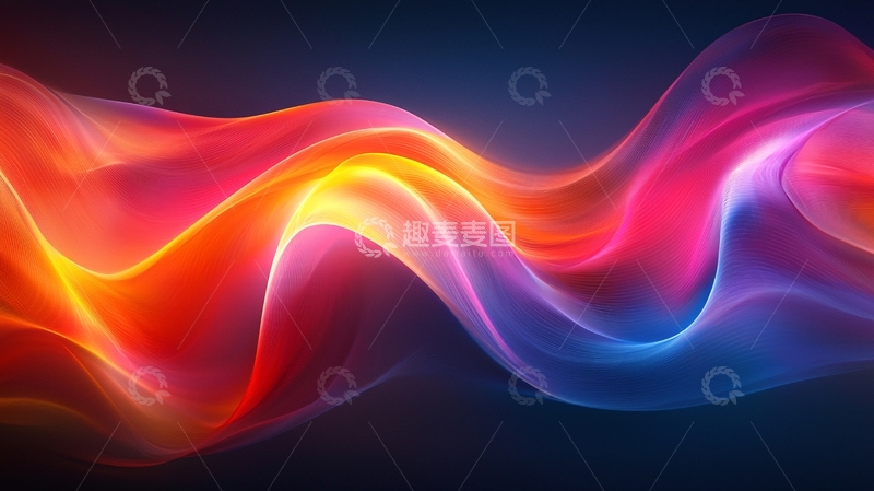 高清大图下载【趣麦麦图】流动的彩色光波