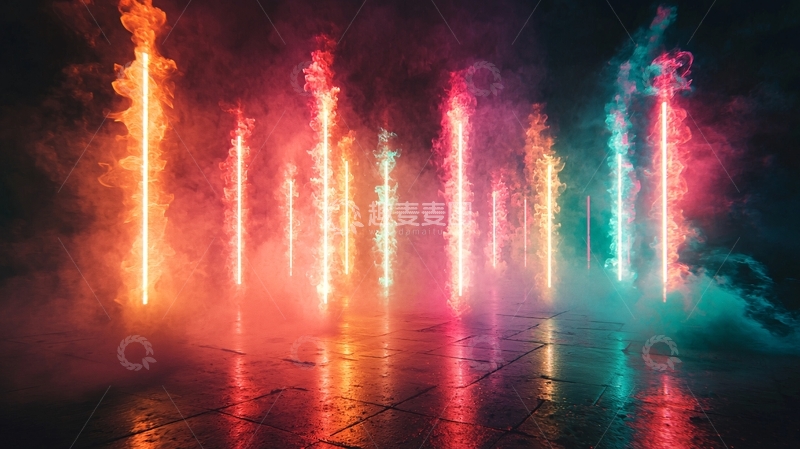 高清大图下载【趣麦麦图】彩色烟雾光柱