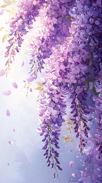 紫色浪漫的紫藤花壁纸