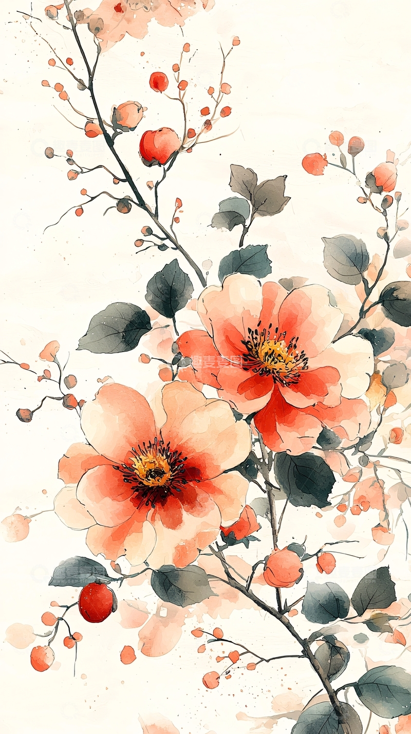 高清大图下载【趣麦麦图】水墨花卉