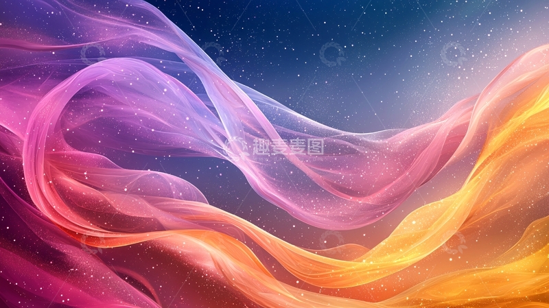 高清大图下载【趣麦麦图】彩色丝绸飘带