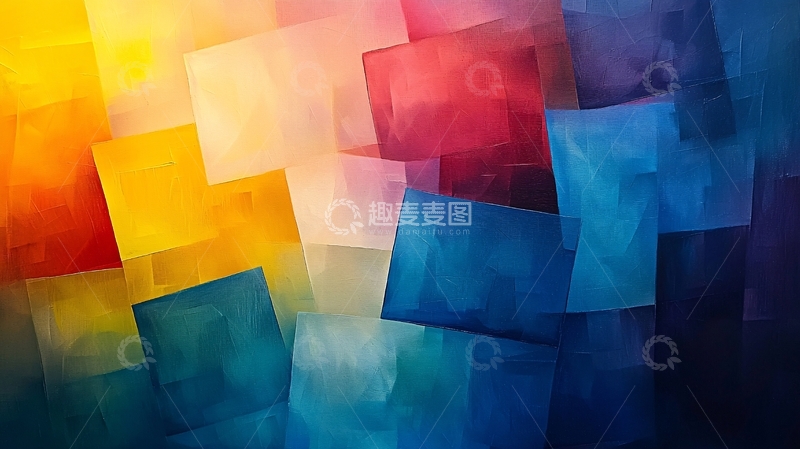 高清大图下载【趣麦麦图】色彩缤纷的抽象方块