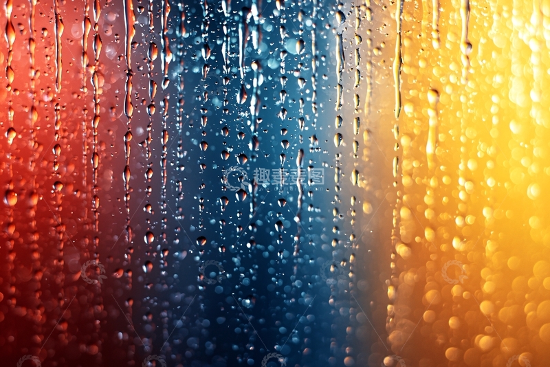 高清大图下载【趣麦麦图】彩色雨滴背景