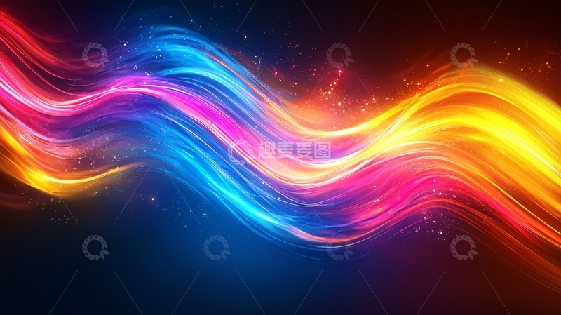 高清大图下载【趣麦麦图】彩色光波