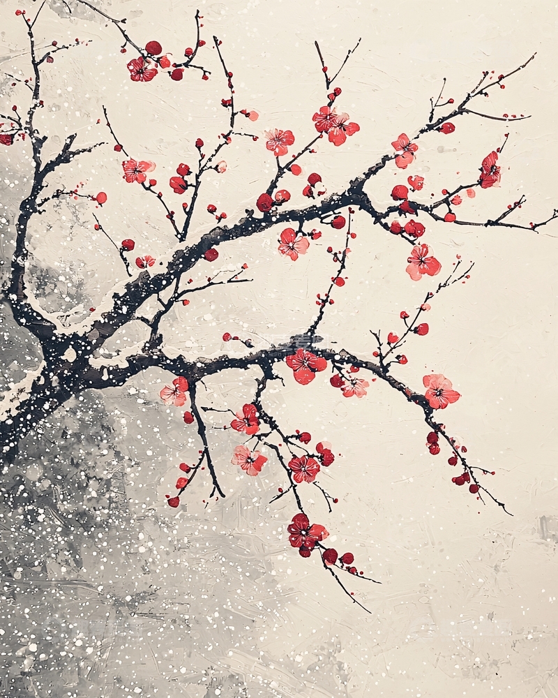 高清大图下载【趣麦麦图】雪中红梅