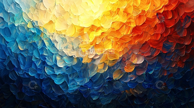 高清大图下载【趣麦麦图】抽象色彩渐变油画
