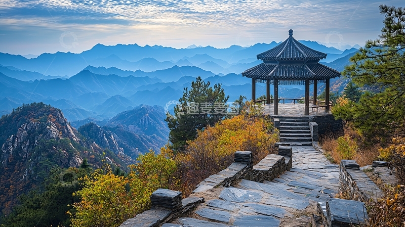 高清大图下载【趣麦麦图】山顶凉亭