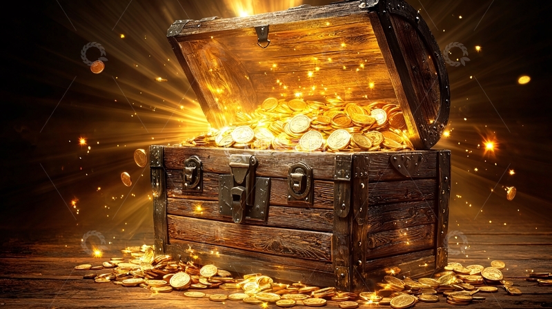 高清大图下载【趣麦麦图】打开的古老宝箱