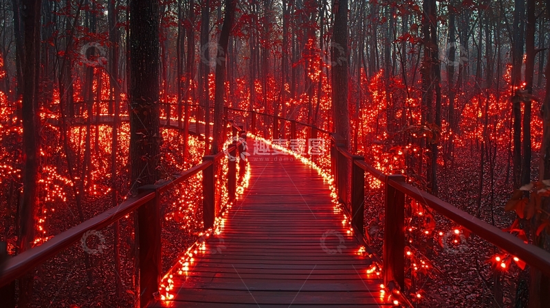 高清大图下载【趣麦麦图】红光森林小路