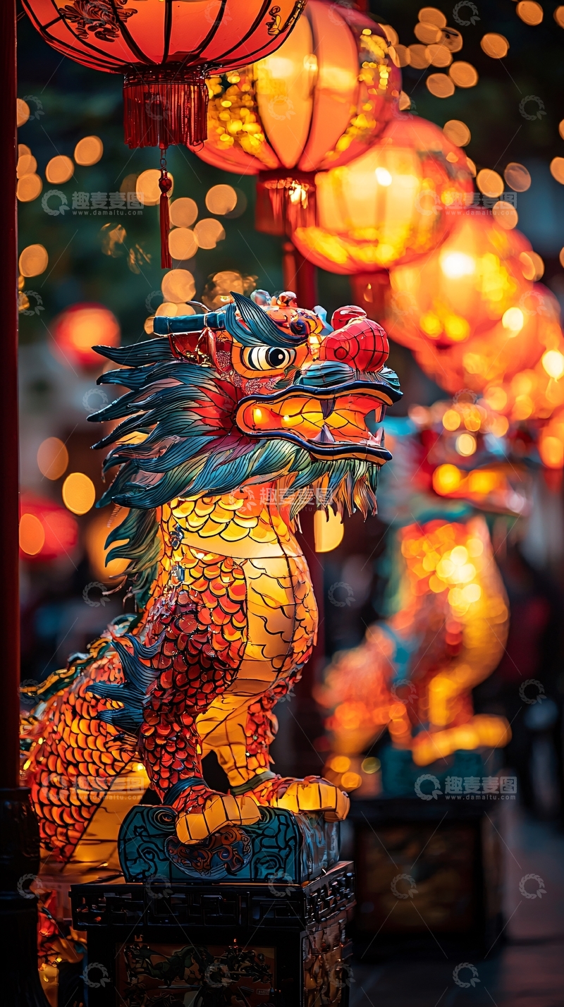 高清大图下载【趣麦麦图】中国龙灯笼