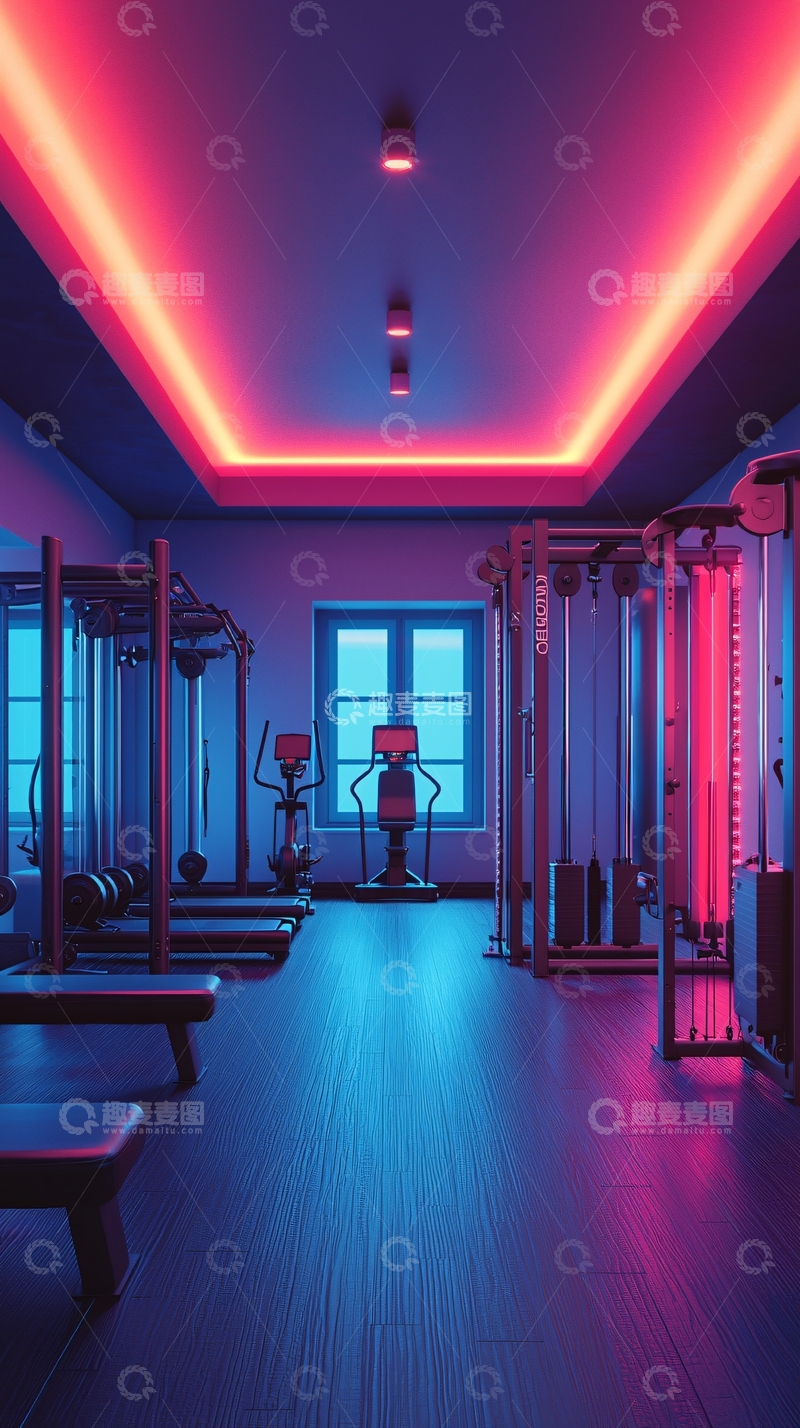 高清大图下载【趣麦麦图】炫酷健身房灯光设计