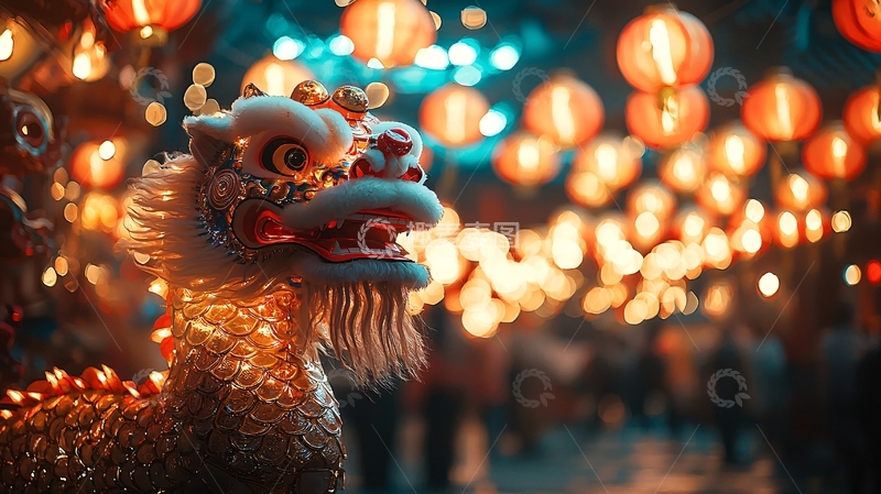 高清大图下载【趣麦麦图】舞狮