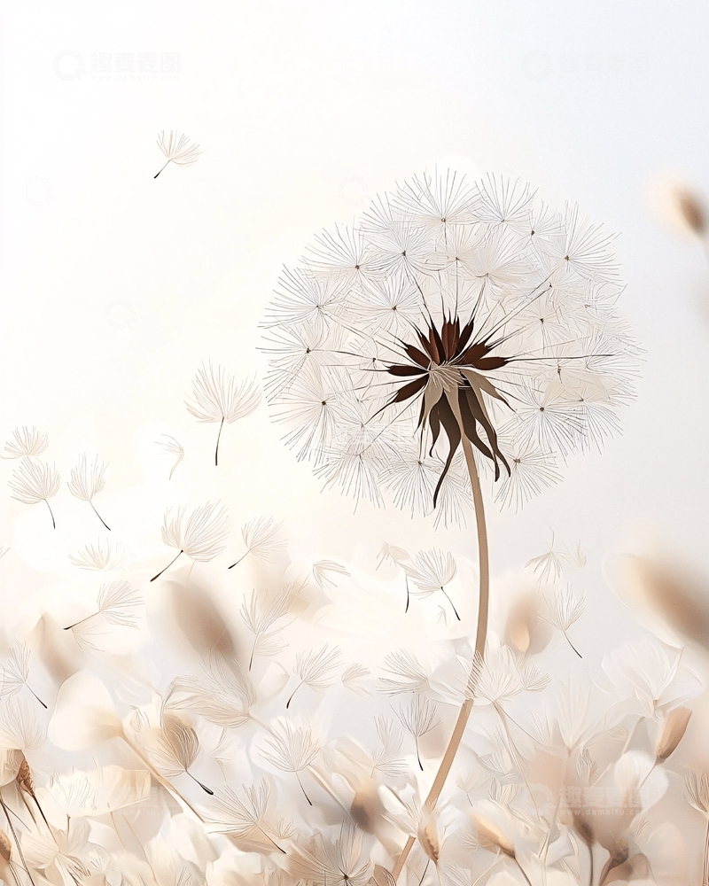 高清大图下载【趣麦麦图】蒲公英种子随风飘散