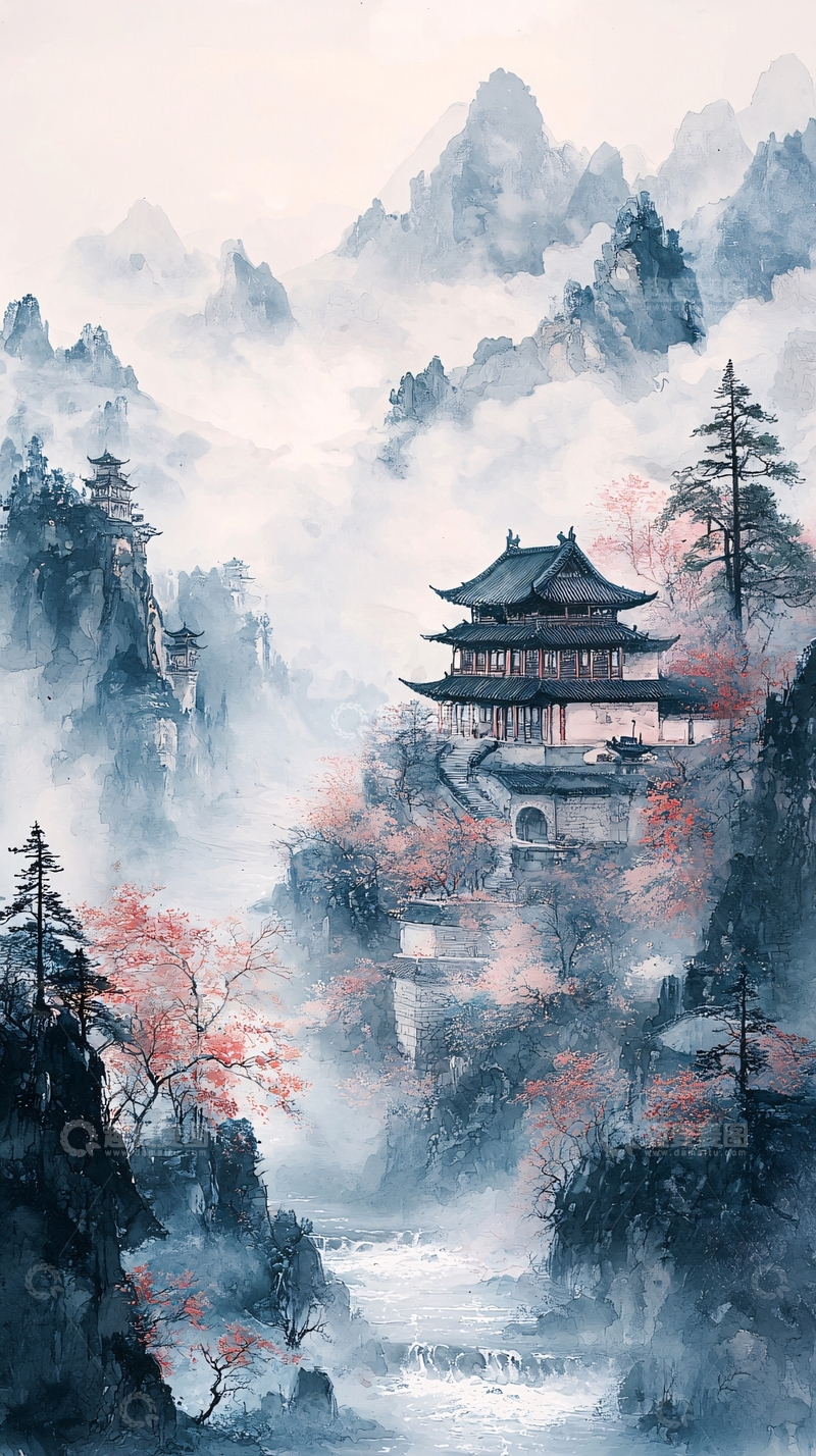 高清大图下载【趣麦麦图】水墨画山水