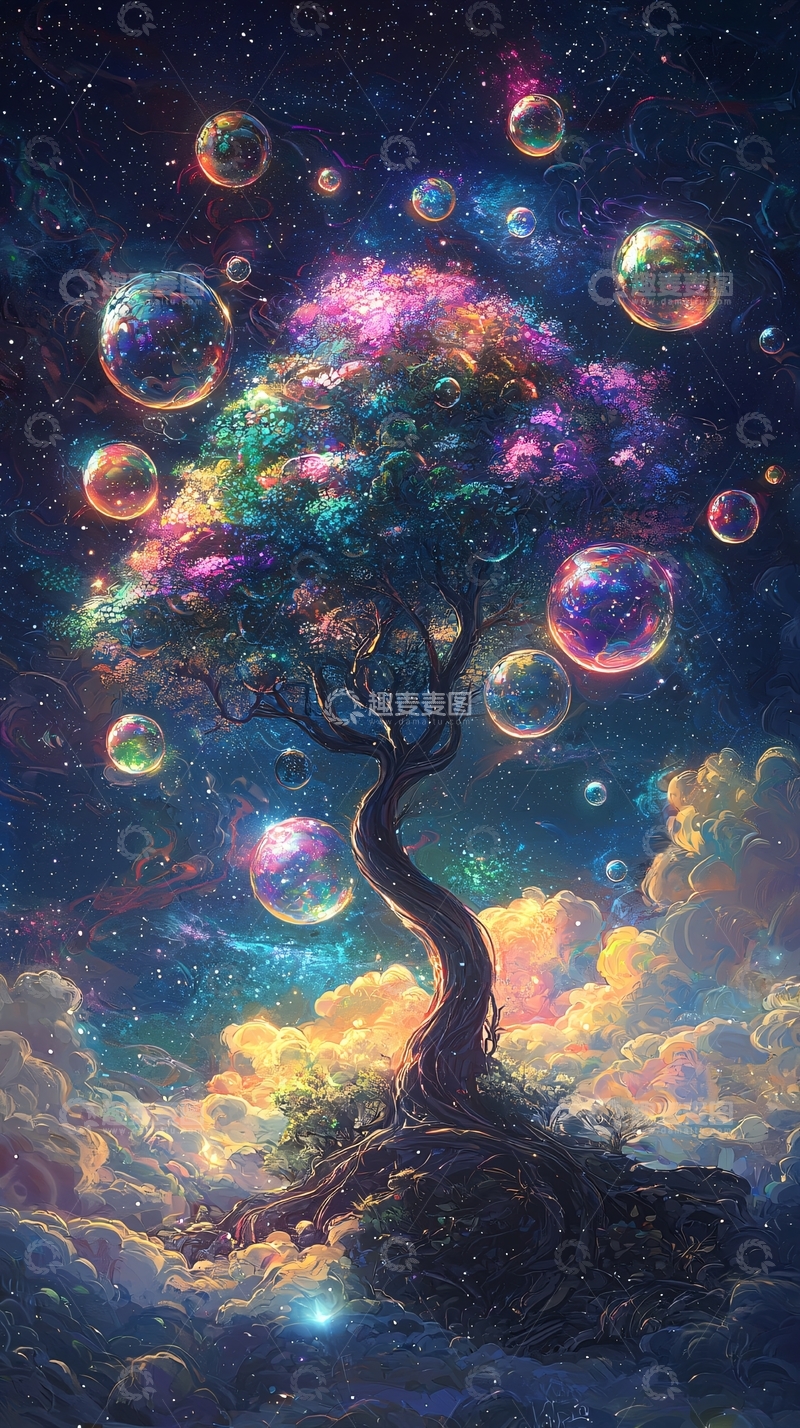 高清大图下载【趣麦麦图】梦幻泡泡树