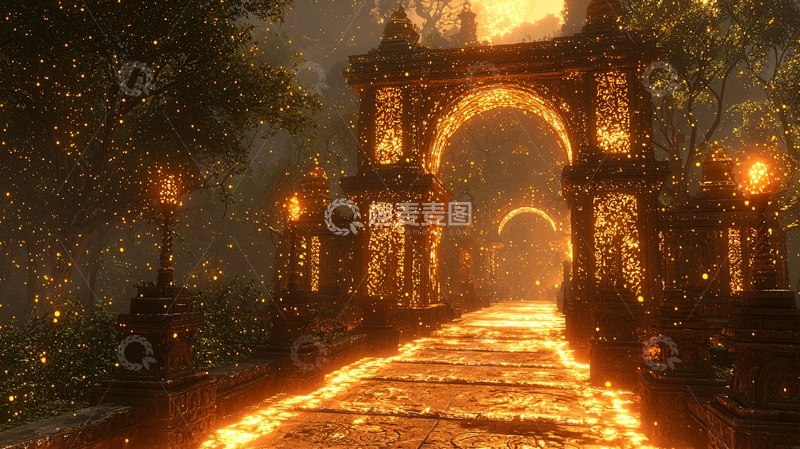 高清大图下载【趣麦麦图】燃烧的石拱门