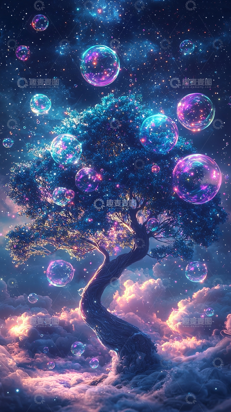 高清大图下载【趣麦麦图】梦幻泡泡树