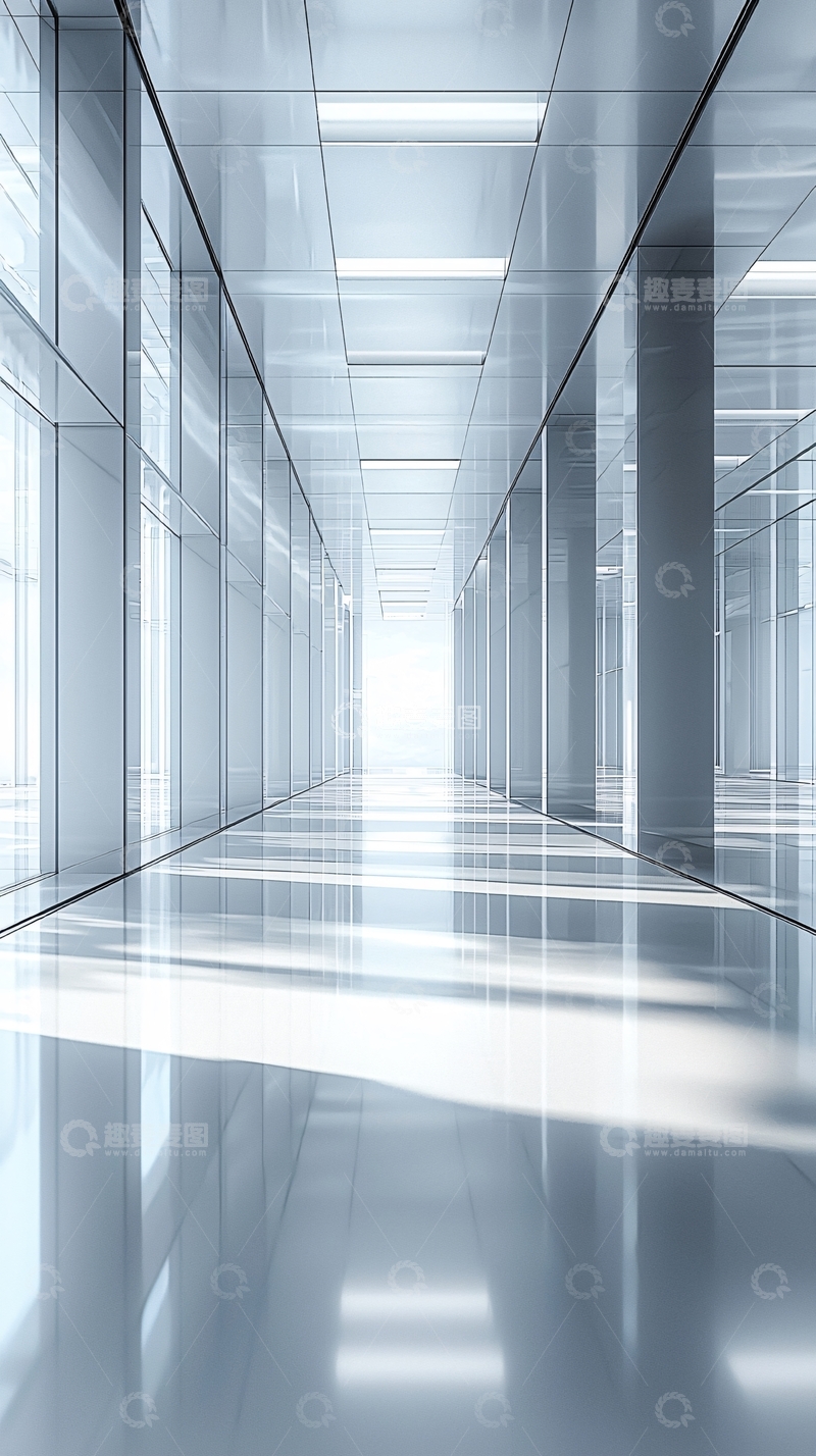 高清大图下载【趣麦麦图】现代化建筑走廊