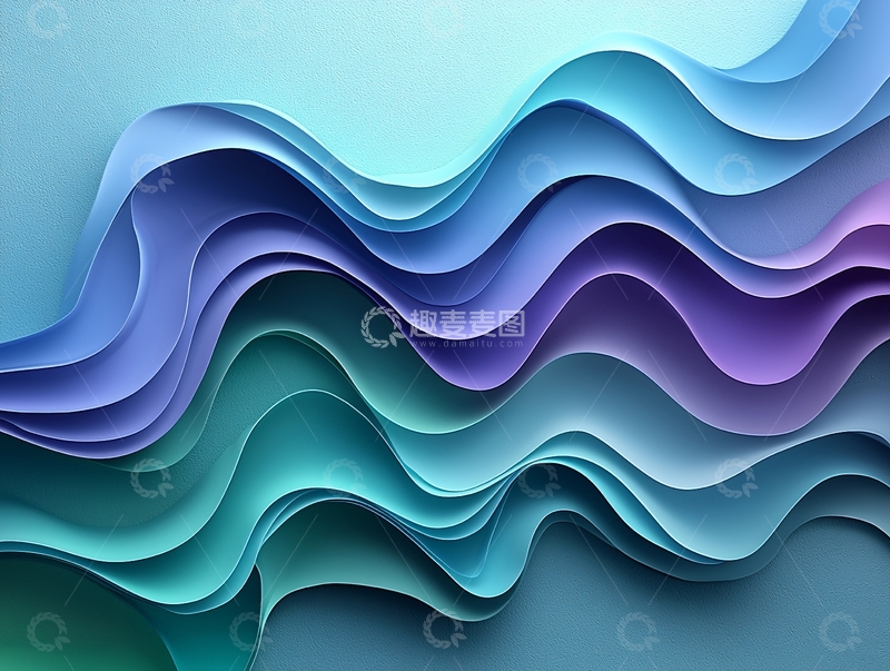 高清大图下载【趣麦麦图】抽象渐变波浪