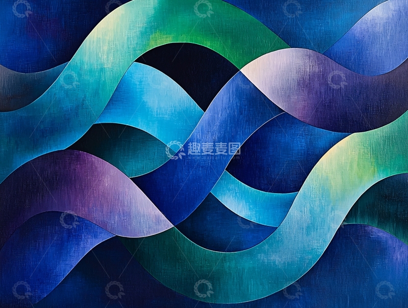 高清大图下载【趣麦麦图】抽象蓝色波浪