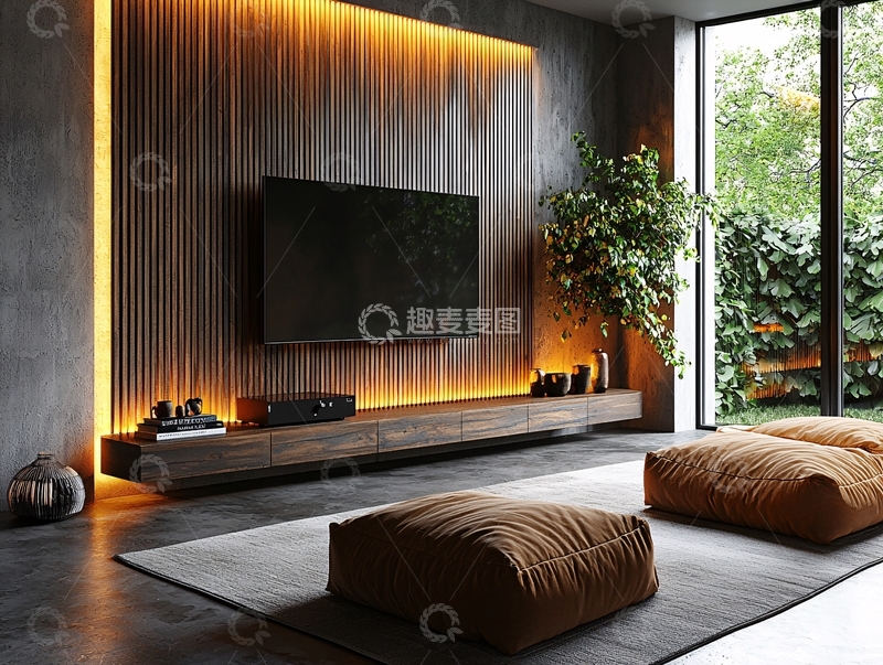 高清大图下载【趣麦麦图】现代简约电视背景墙