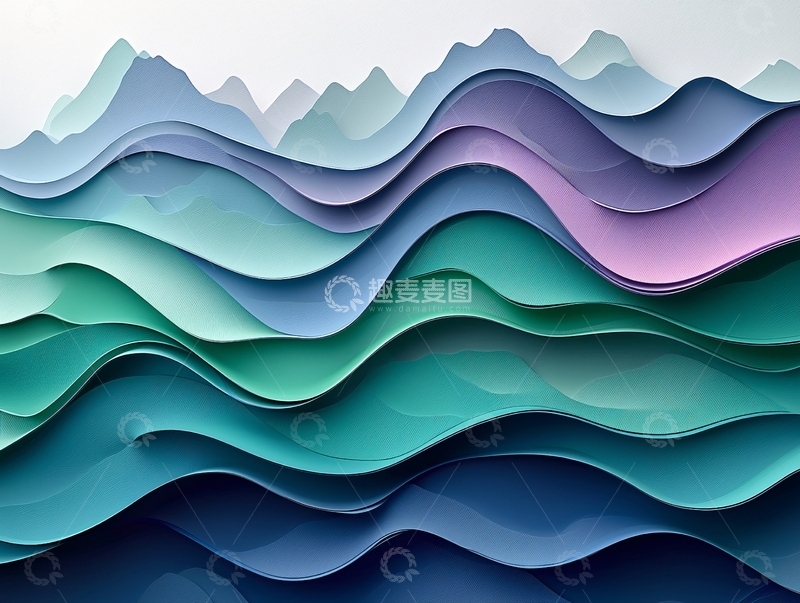 高清大图下载【趣麦麦图】彩色纸艺山峦