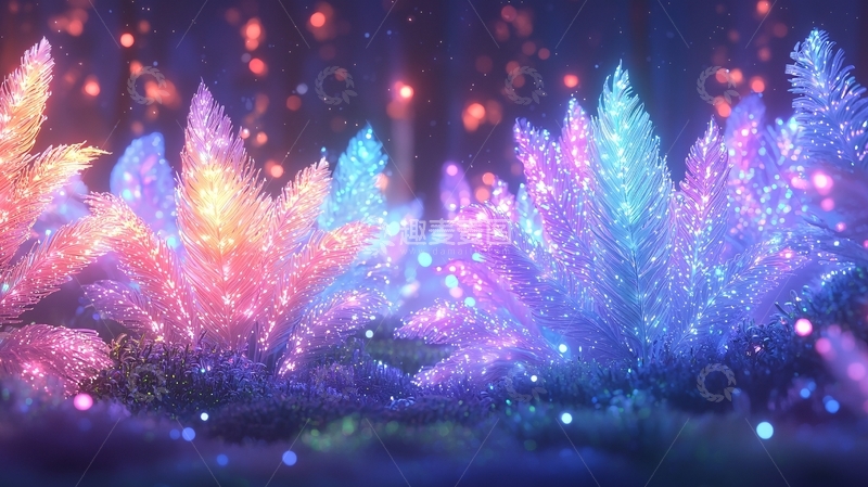 高清大图下载【趣麦麦图】梦幻般发光的植物