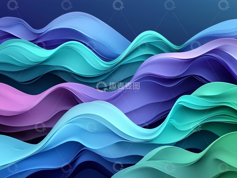 高清大图下载【趣麦麦图】流动的彩色波浪