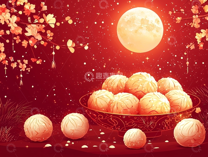 高清大图下载【趣麦麦图】中秋节月饼