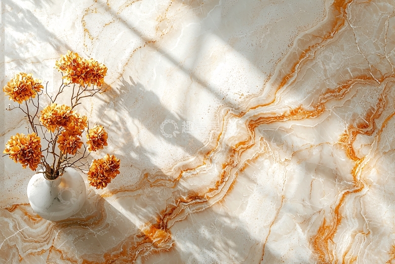 高清大图下载【趣麦麦图】光影花瓶干花大理石纹理
