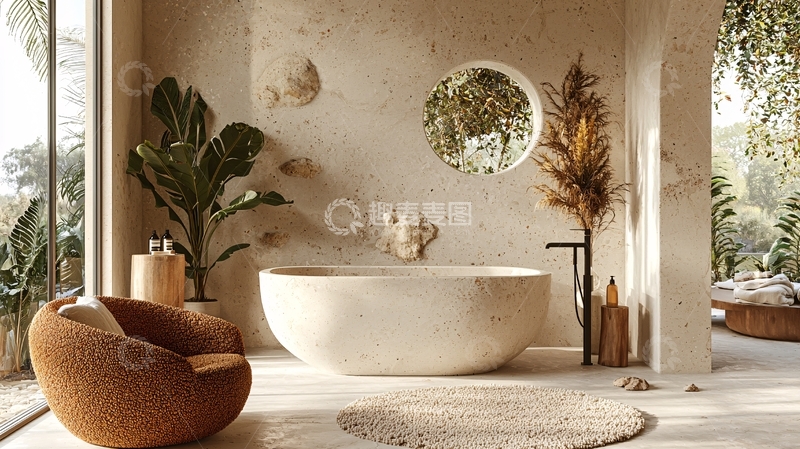 高清大图下载【趣麦麦图】侘寂风浴室
