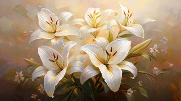 唯美白百合花束